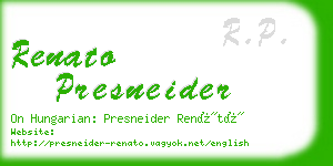 renato presneider business card